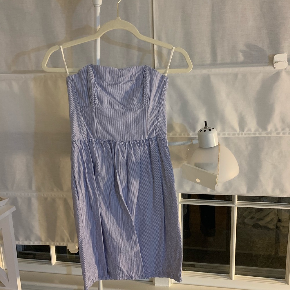Strapless blue and white Jack Wills dress NWT